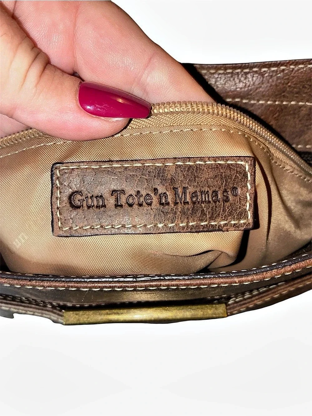 Gun Tote'n Mamas RFID Conceal/Carry Brown Crossbody Bag